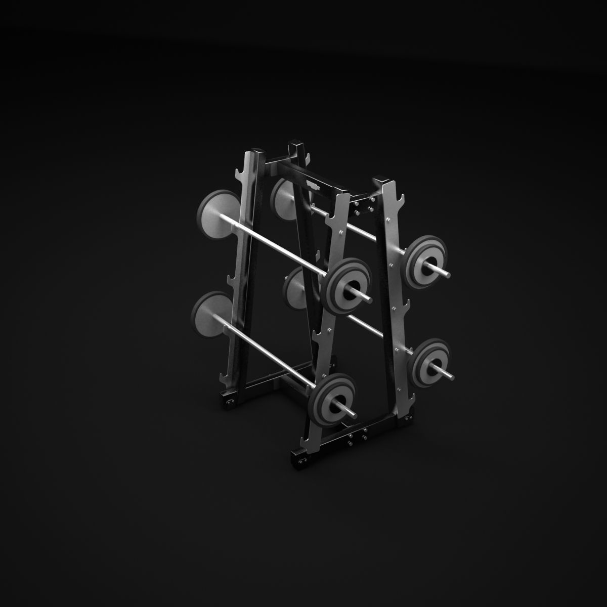 Barbell Rack 3D model_4