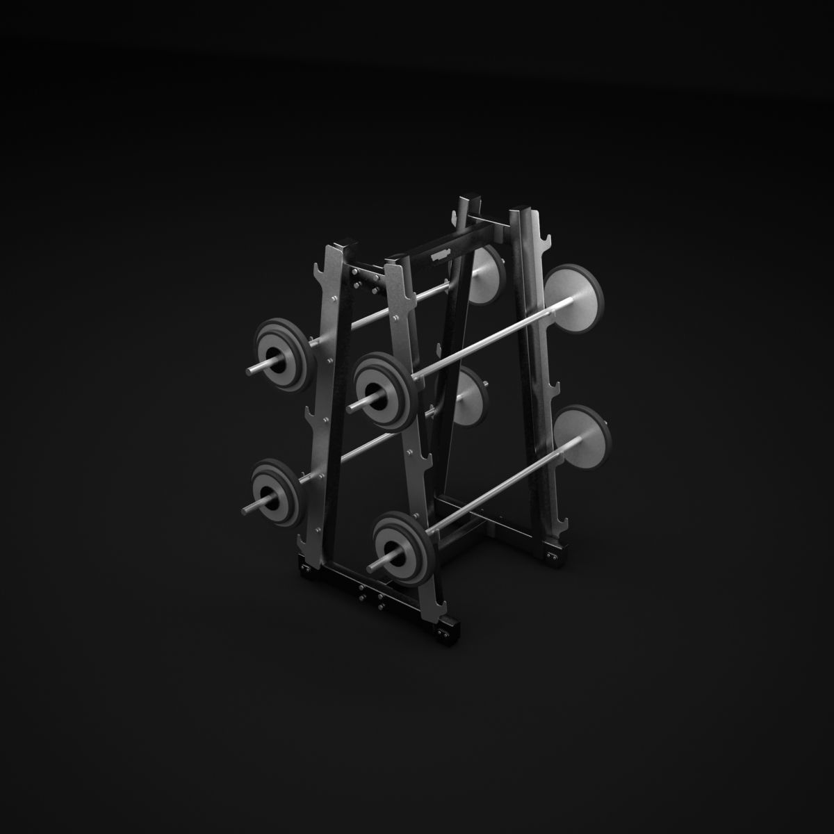Barbell Rack 3D model_2