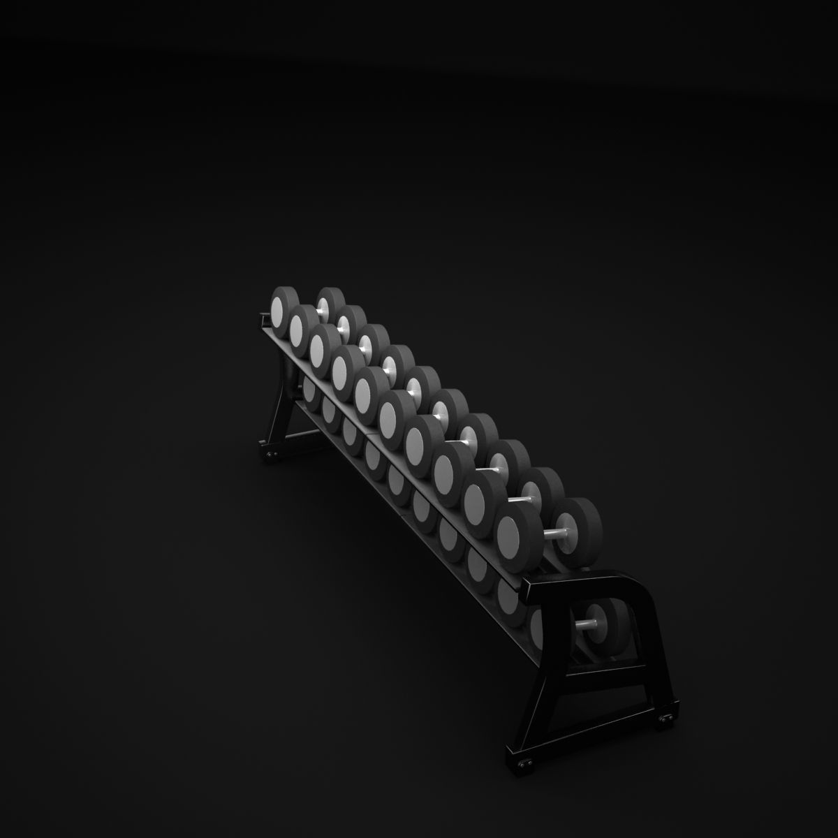 Dumbell dumbbell rack 3D model_4
