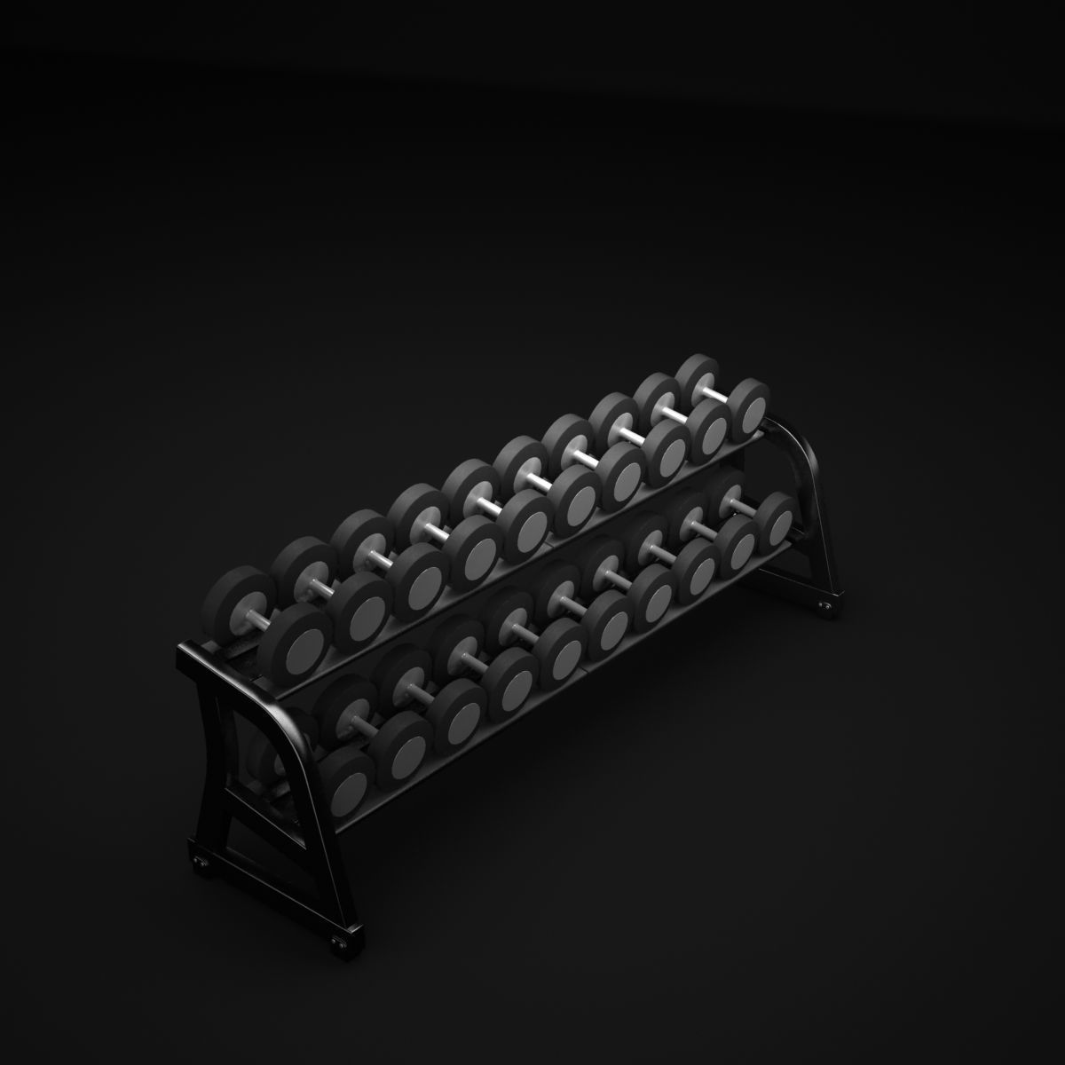 Dumbell dumbbell rack 3D model_2