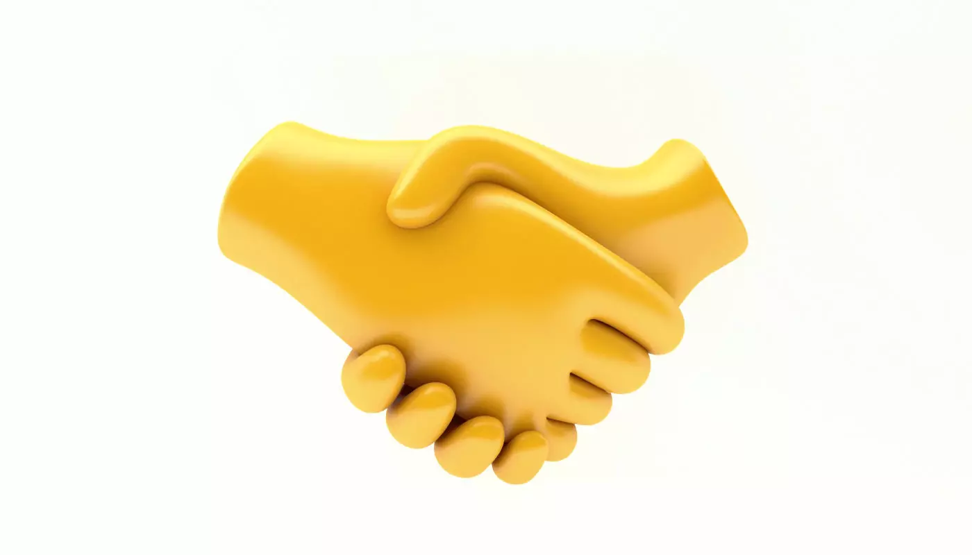 EMOJI HANDSHAKE ICON  Low-poly 3D model_0