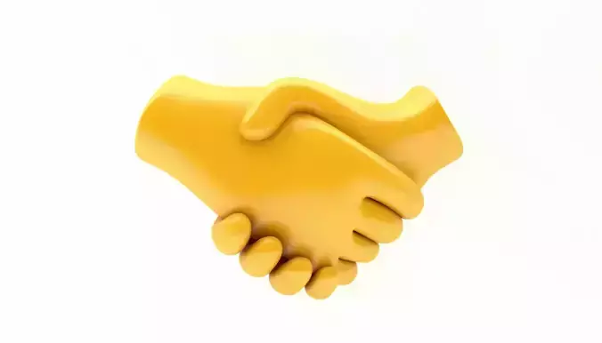 EMOJI HANDSHAKE ICON  Low-poly 3D model
