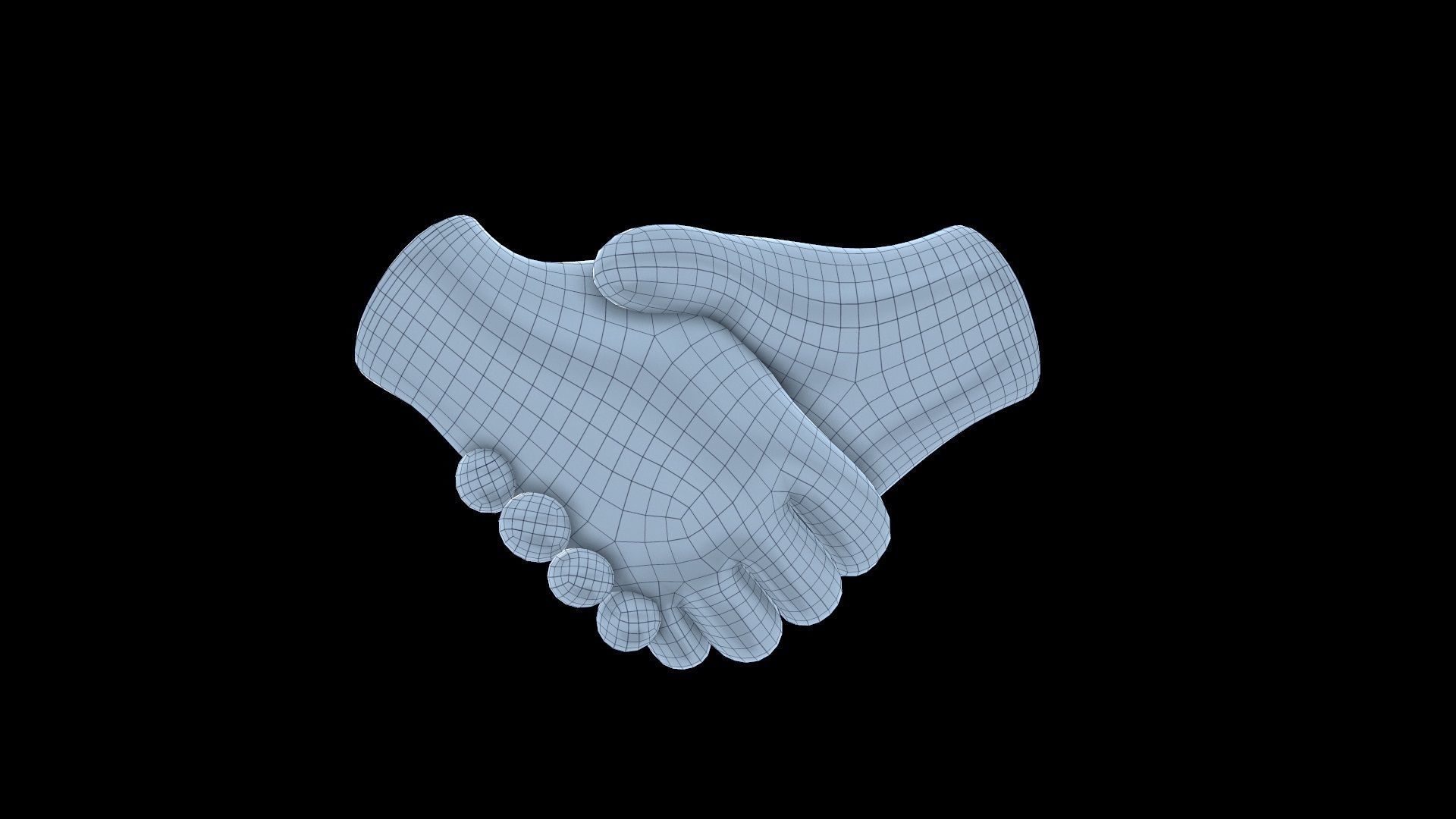 EMOJI HANDSHAKE ICON  Low-poly 3D model_2