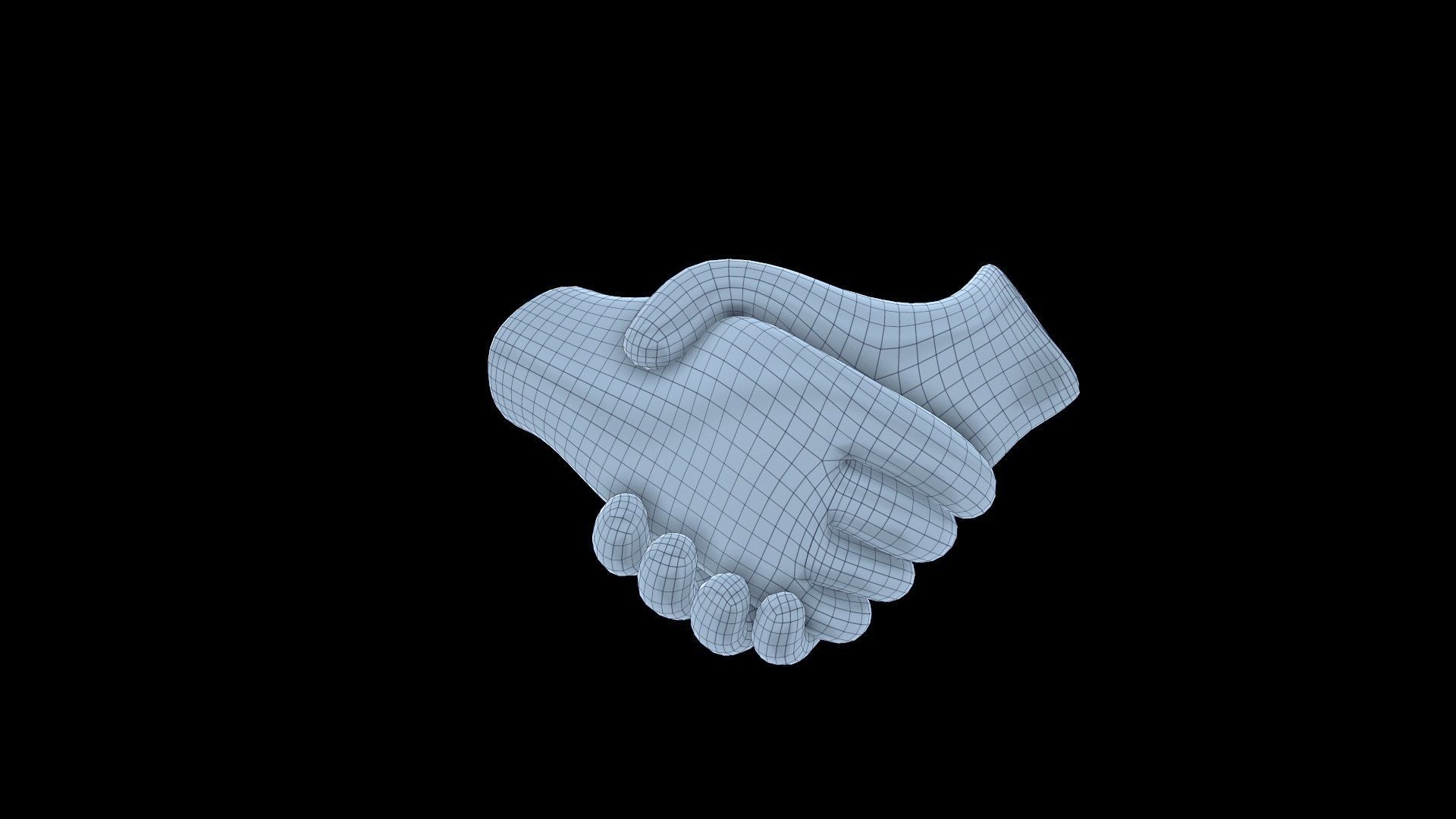EMOJI HANDSHAKE ICON  Low-poly 3D model_4
