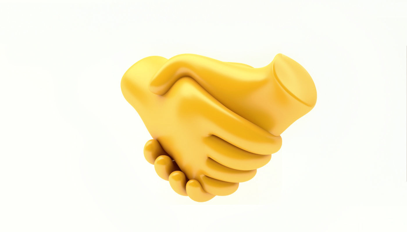 EMOJI HANDSHAKE ICON  Low-poly 3D model_1