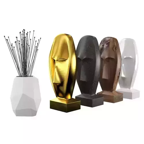 vase106 four different statues and vase