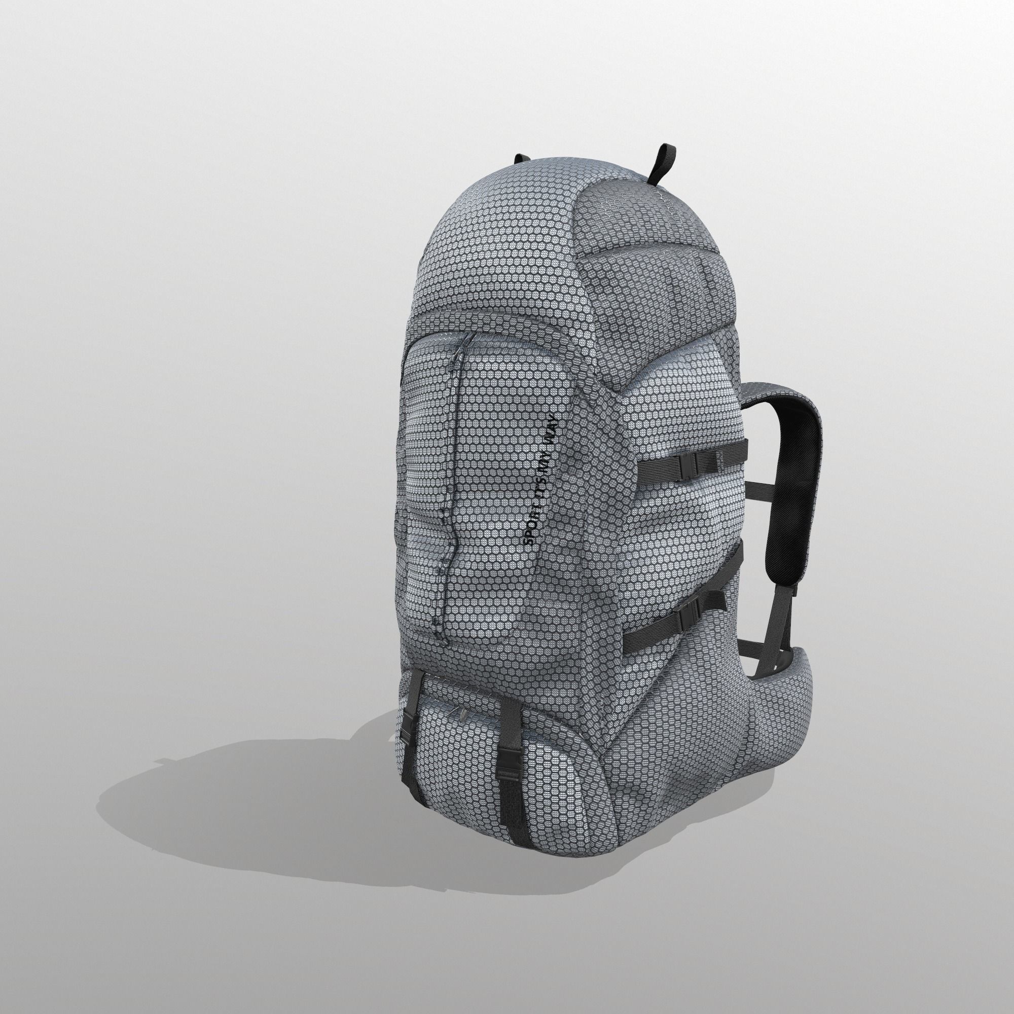 Backpack for hunting hiking traveling Low-poly 3D model_1