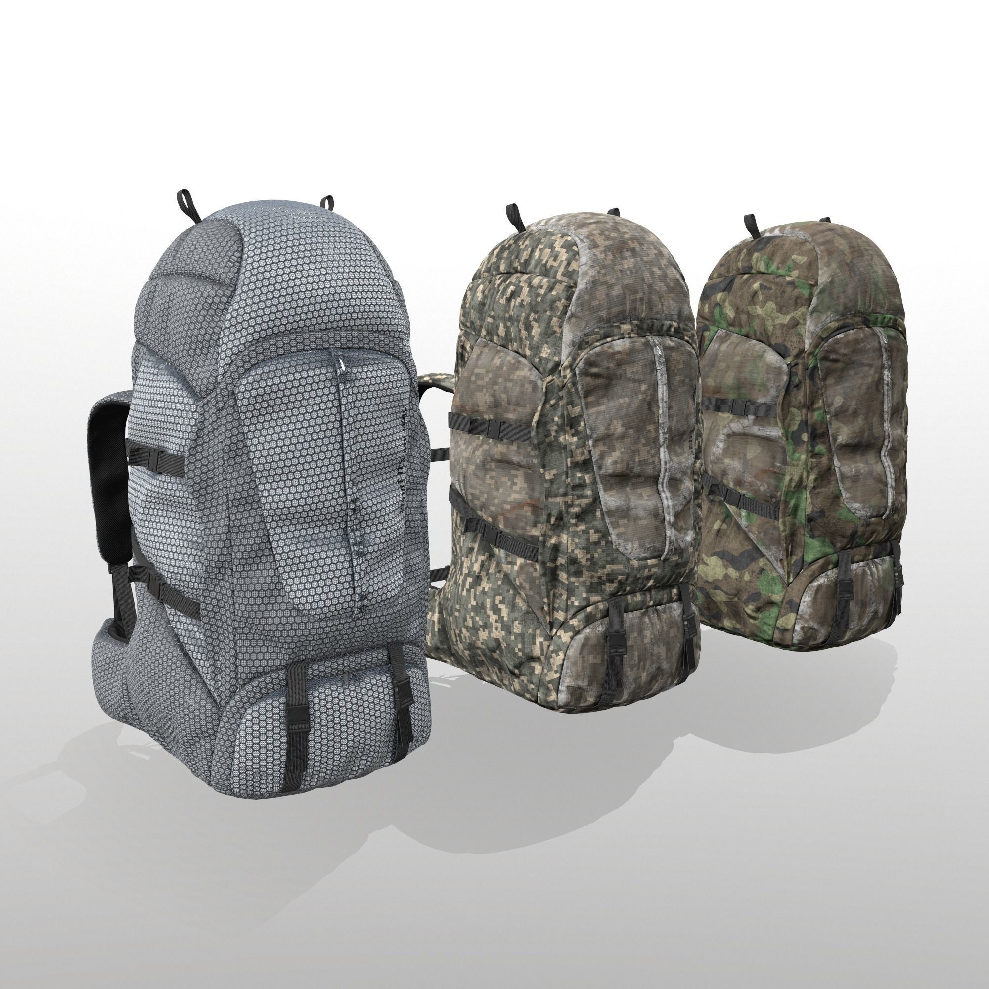 Backpack for hunting hiking traveling Low-poly 3D model_4