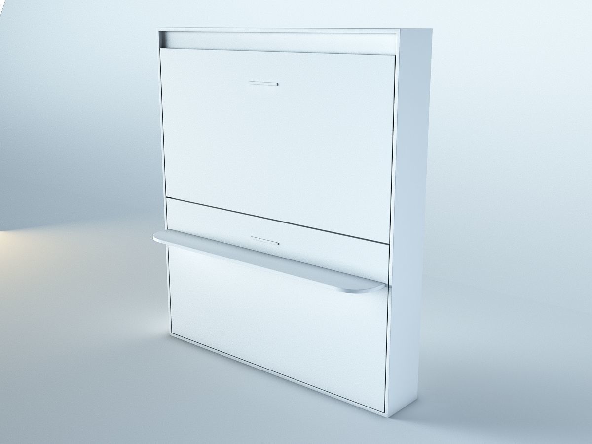 Foldable Bunk Bed Low-poly 3D model_3