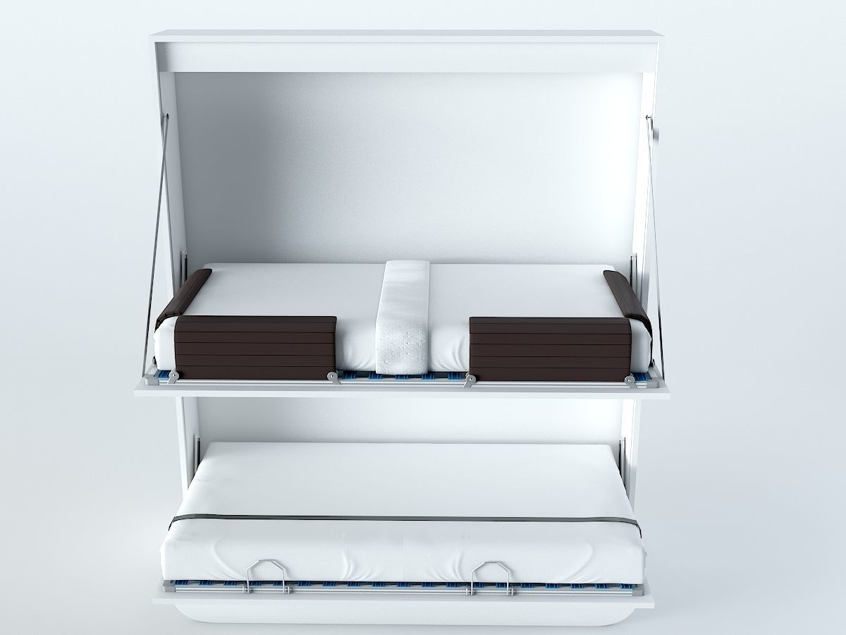 Foldable Bunk Bed Low-poly 3D model_1
