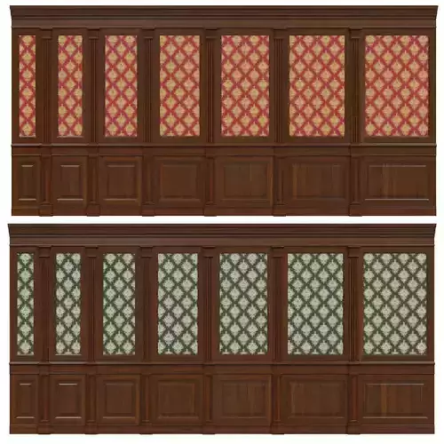 Wood panels with wallpaper 04