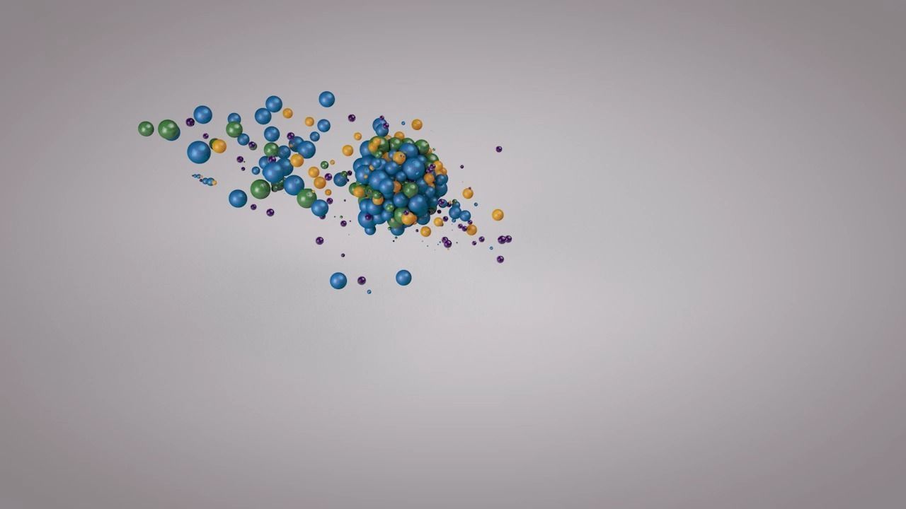 Particales colorful balloons falling from sky 3D model_3