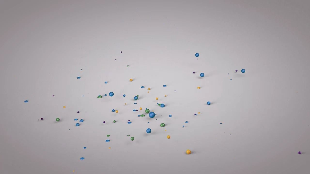 Particales colorful balloons falling from sky 3D model_5