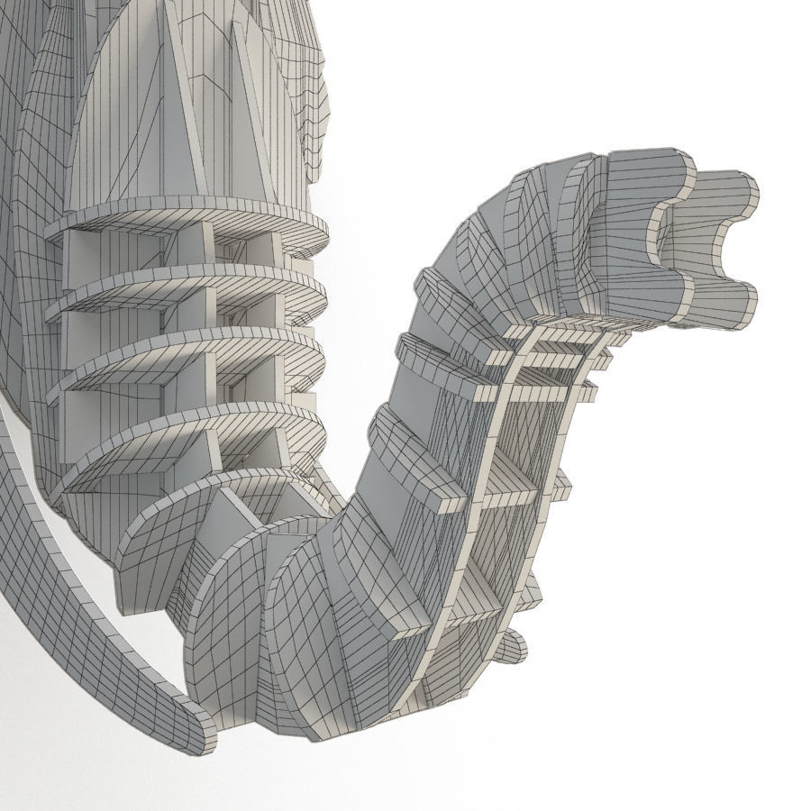 Cardboard Sculpture Elephant 3D model_3