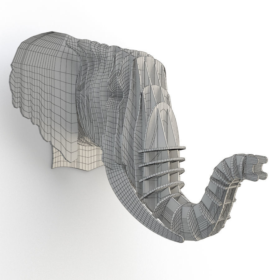 Cardboard Sculpture Elephant 3D model_2