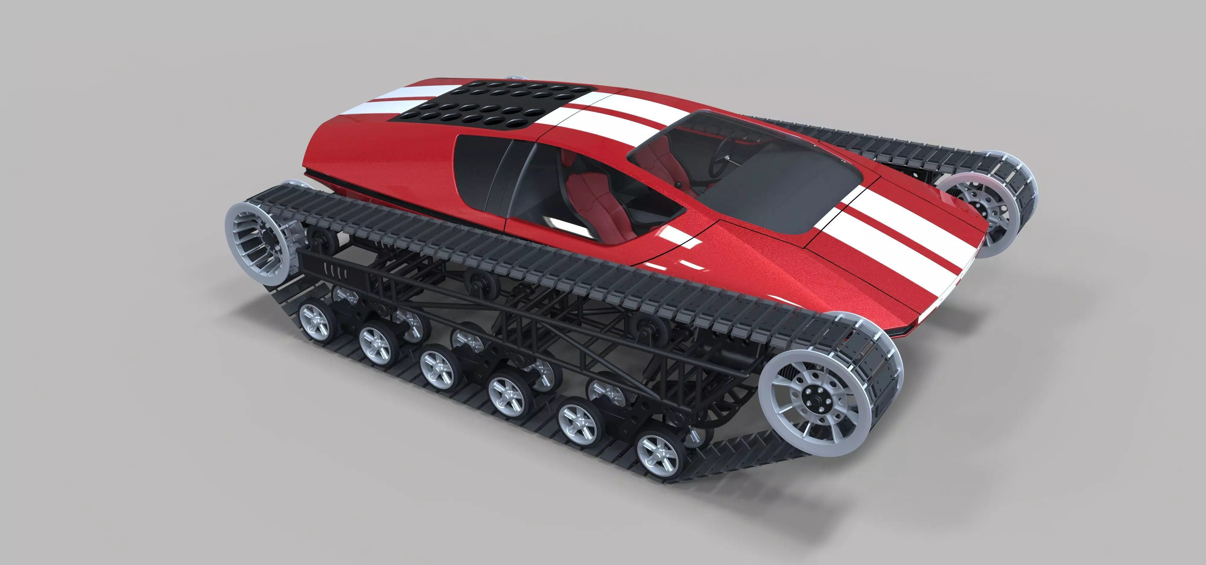 Concept tracked sport car 3D model_0