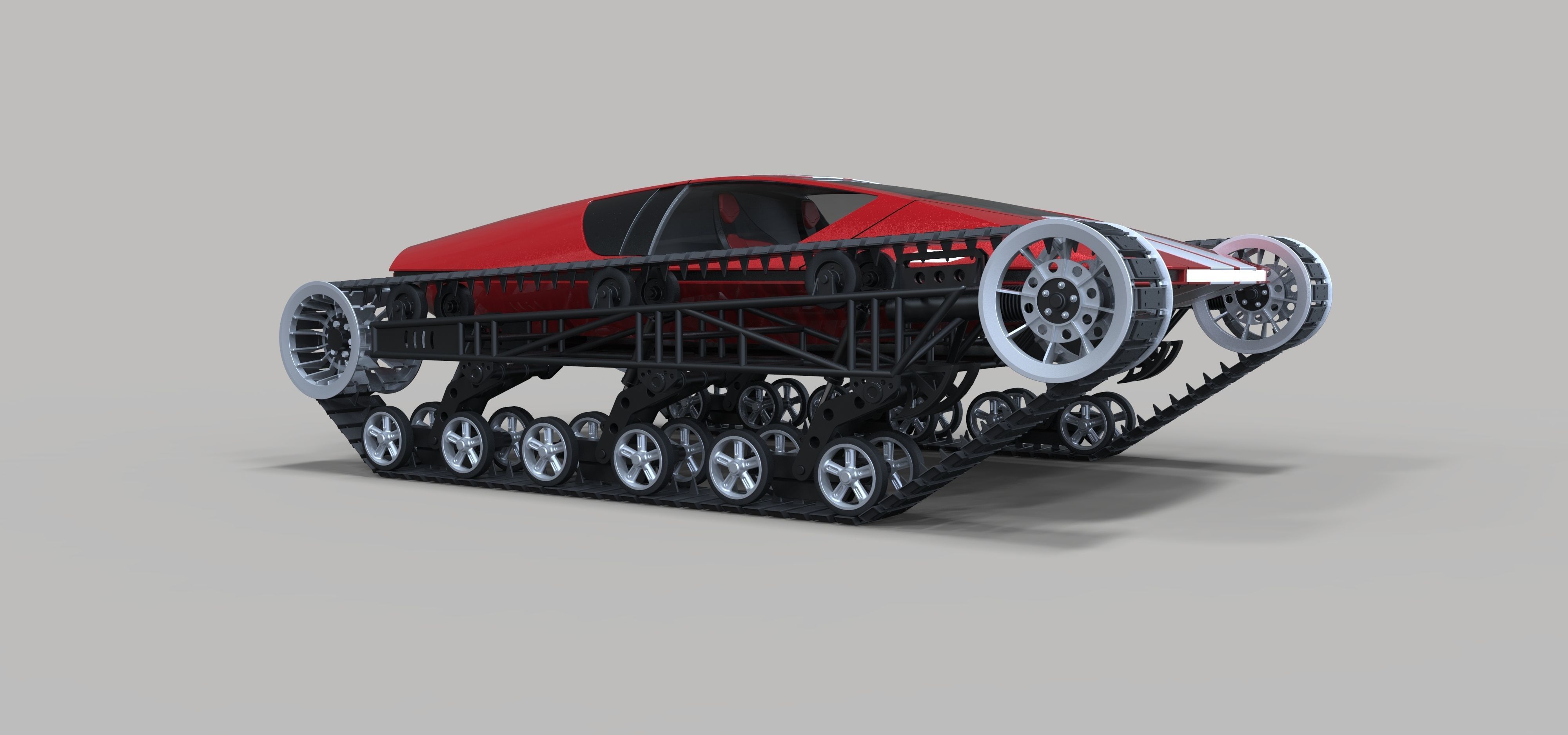 Concept tracked sport car 3D model_2