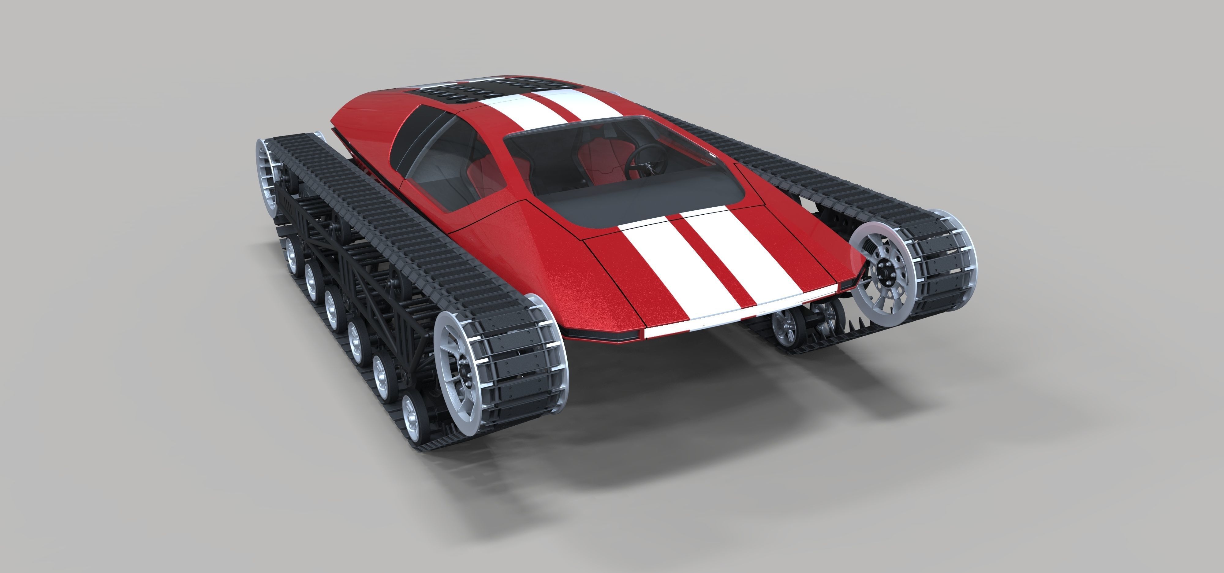 Concept tracked sport car 3D model_3