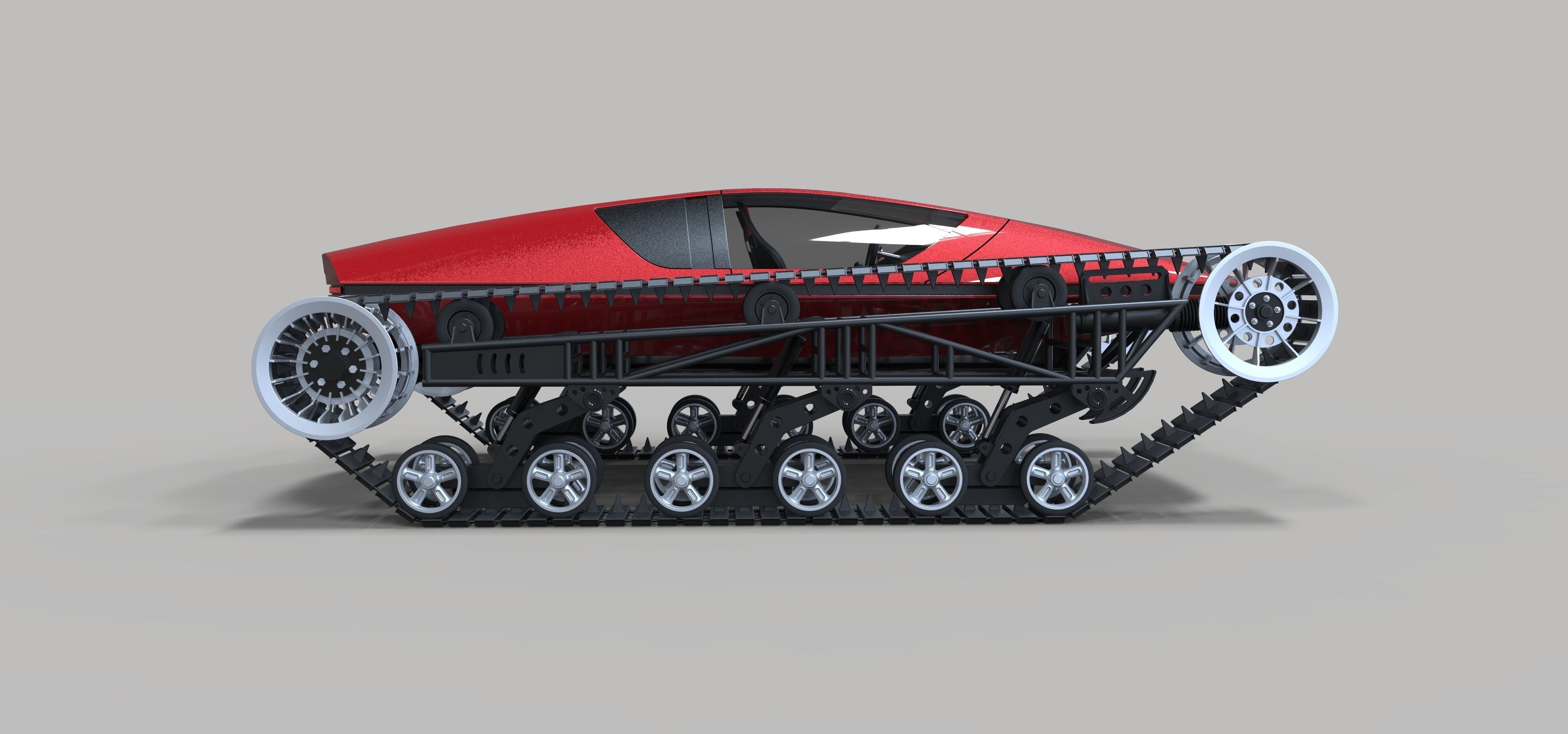 Concept tracked sport car 3D model_7