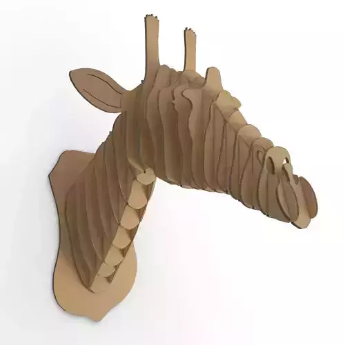 Cardboard Sculpture Giraffe 3D model