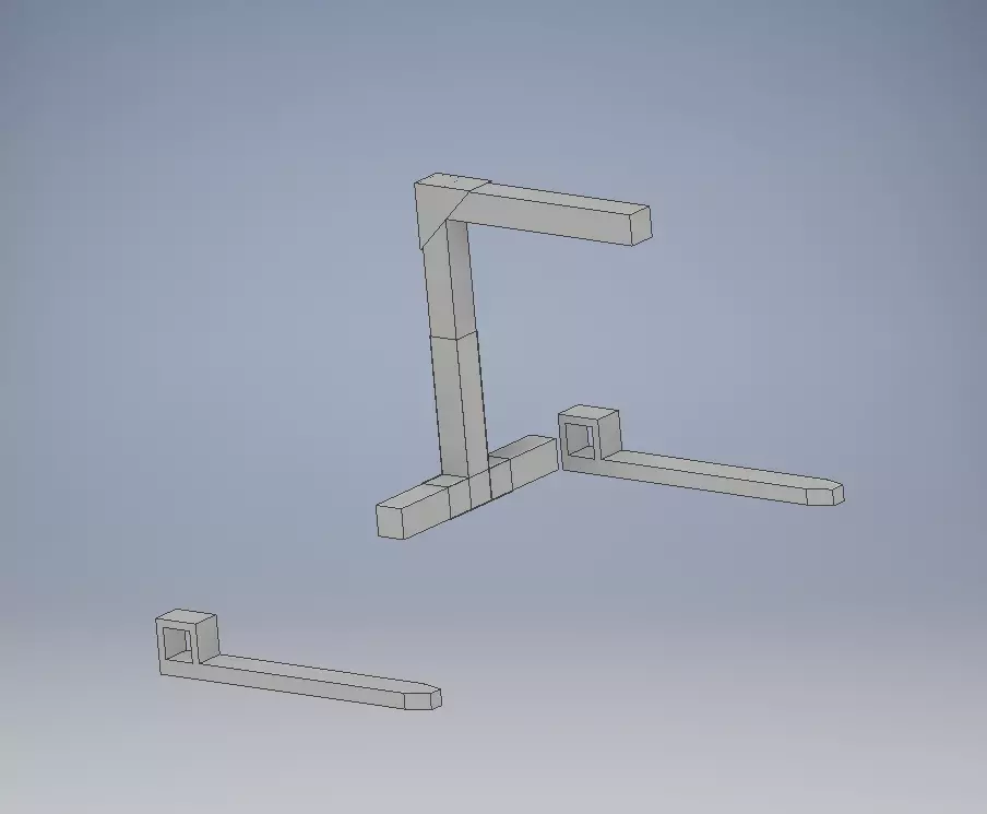 forklift table with two legs 3D print model_0