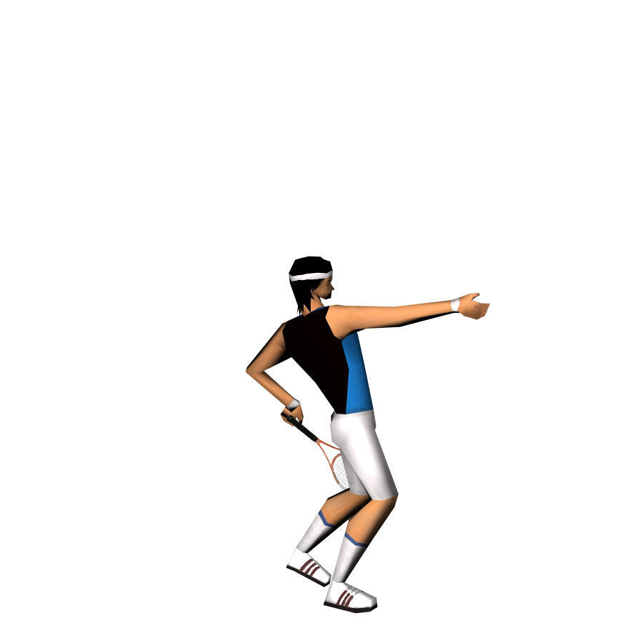 Tennis player lowpoly and animated Low-poly 3D model_4