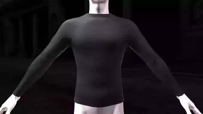 Mens tight longsleeve 2 color variations and 2 LODs