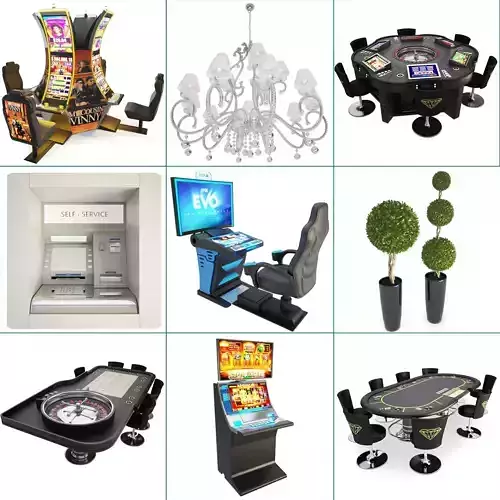 Casino Machine And Lighting Collection 3D model