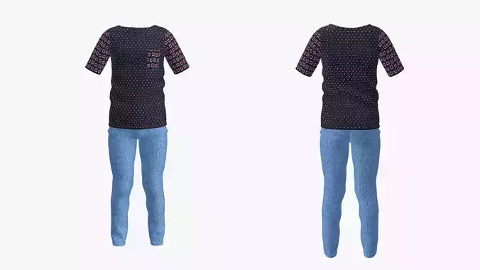 childrens clothes for Boys 3d model