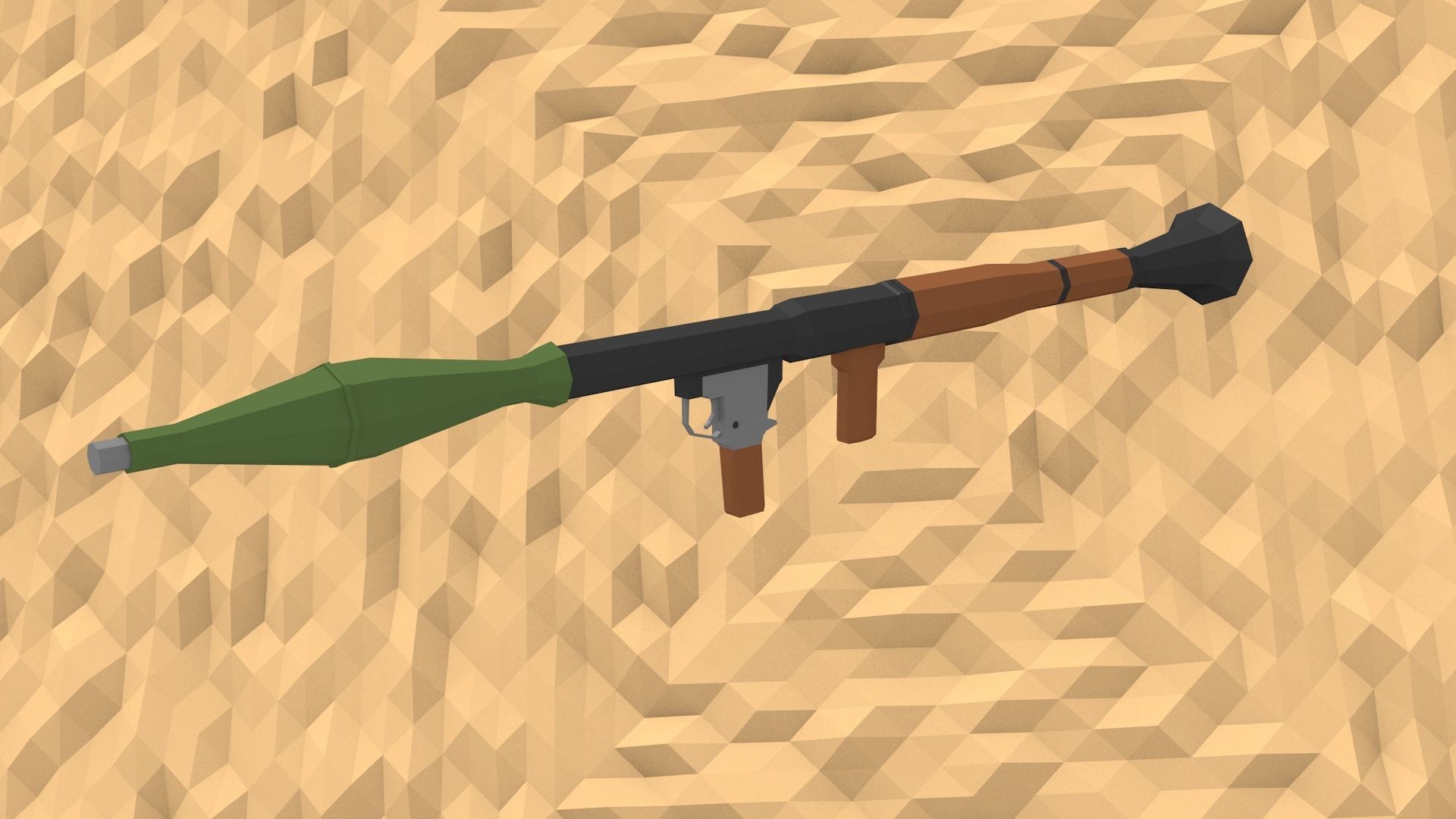 Low-Poly Style RPG-7 Low-poly 3D model_1