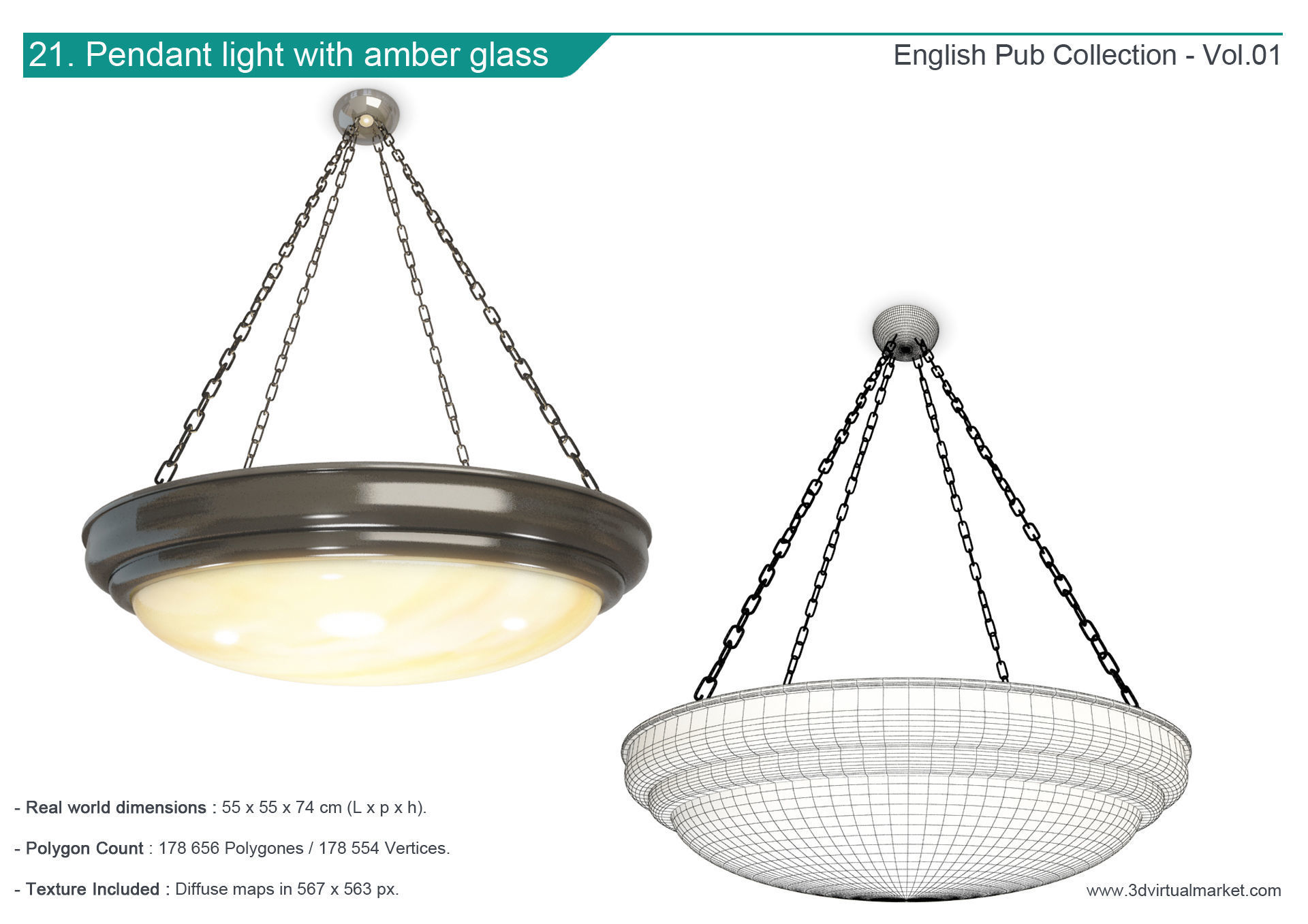 English Pub Furniture and Lighting Collection 3D model_22