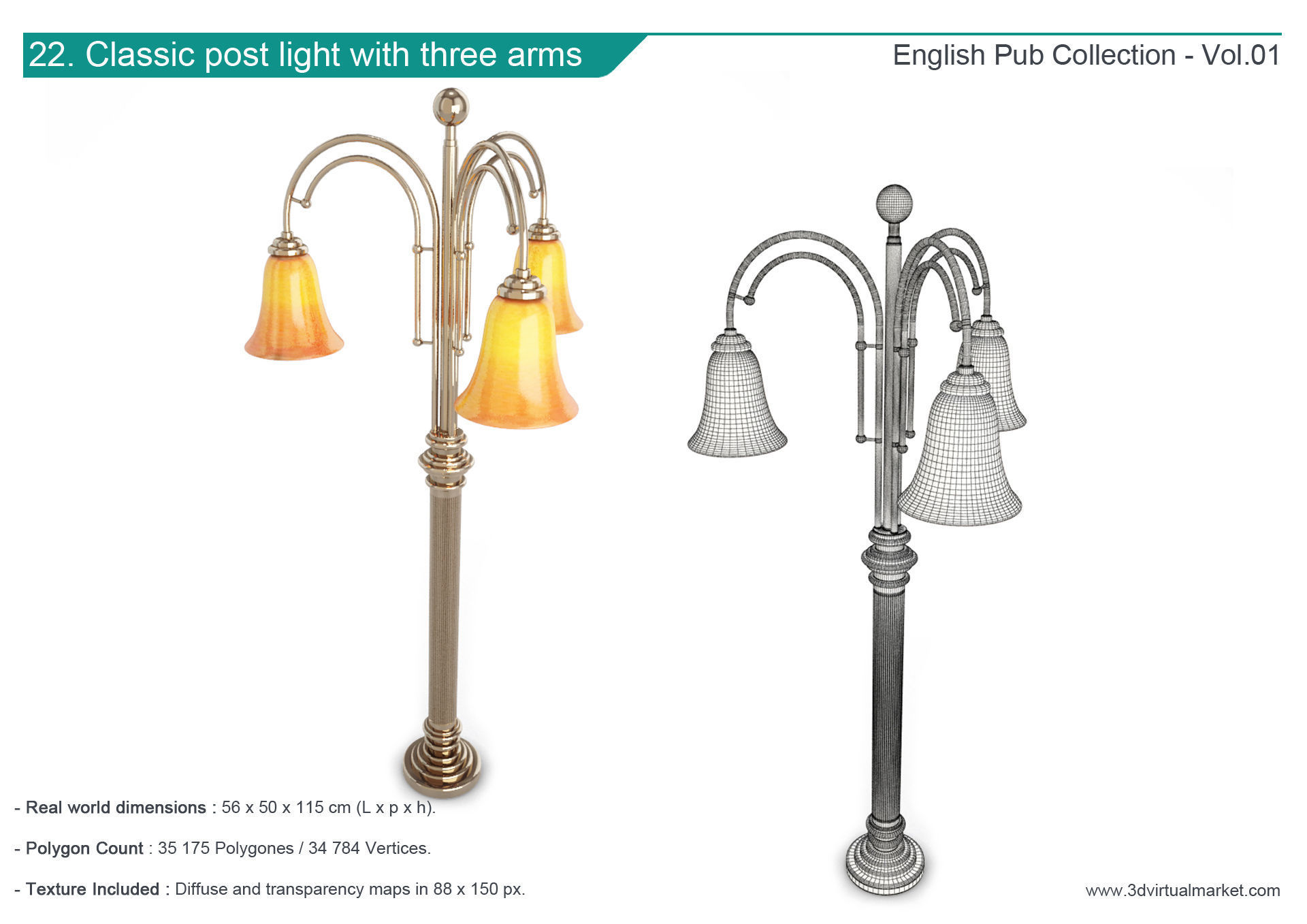 English Pub Furniture and Lighting Collection 3D model_23