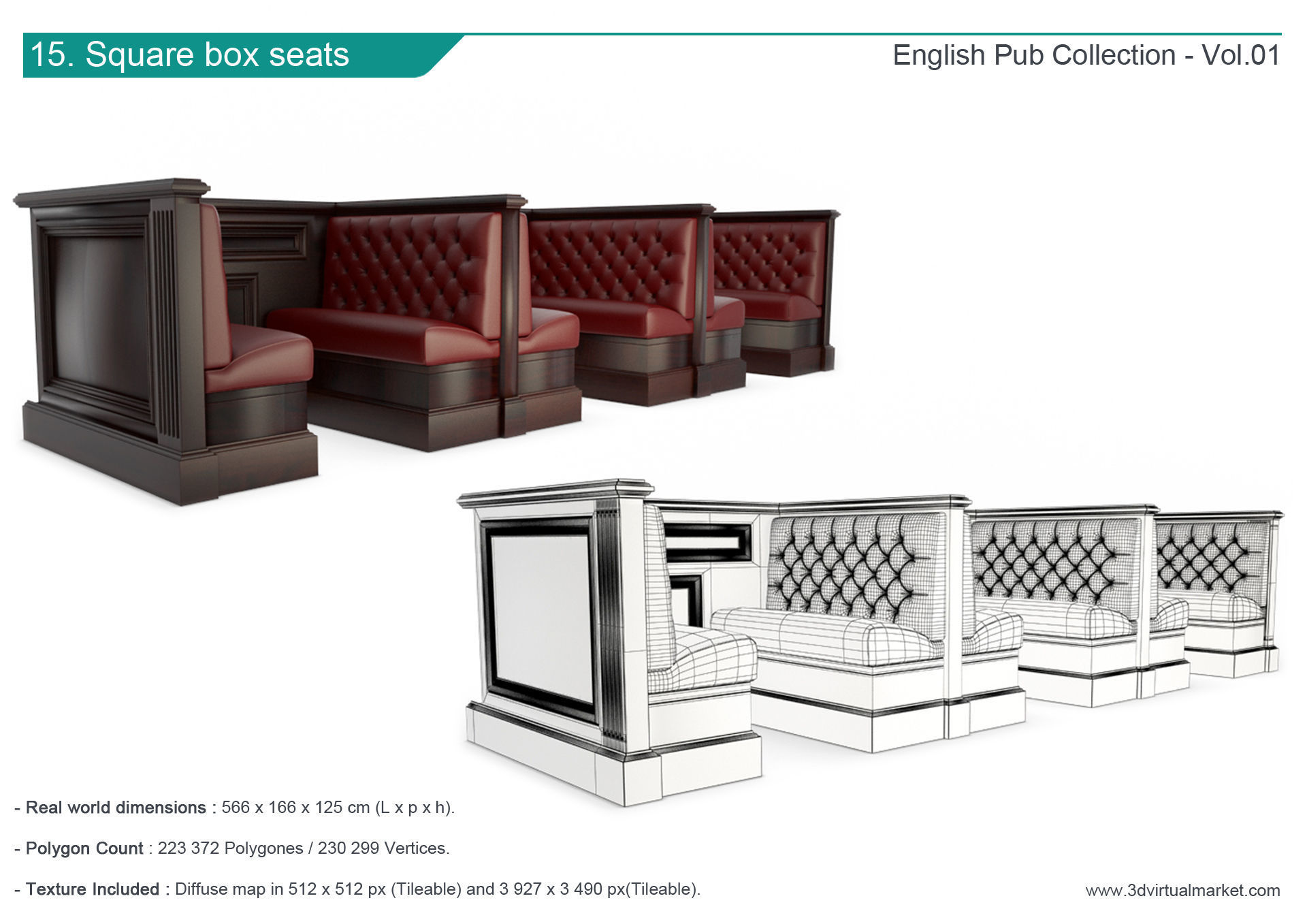 English Pub Furniture and Lighting Collection 3D model_16