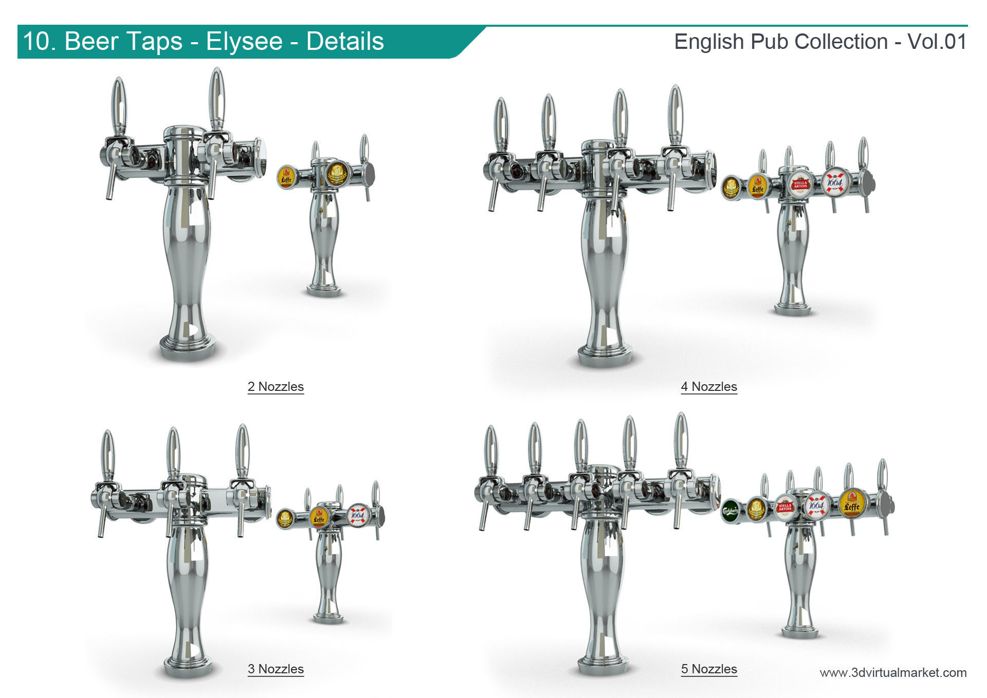 English Pub Furniture and Lighting Collection 3D model_11