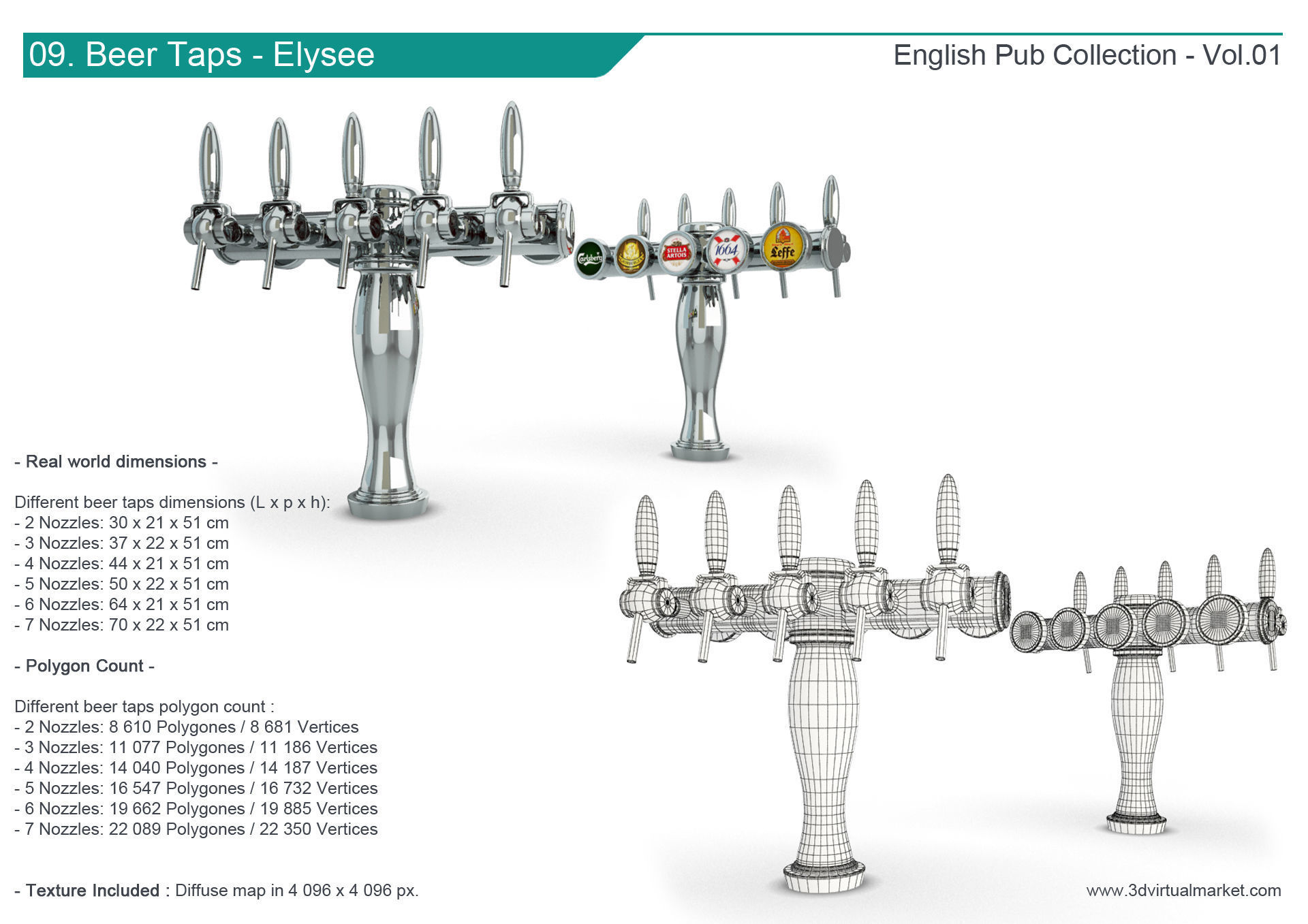 English Pub Furniture and Lighting Collection 3D model_10