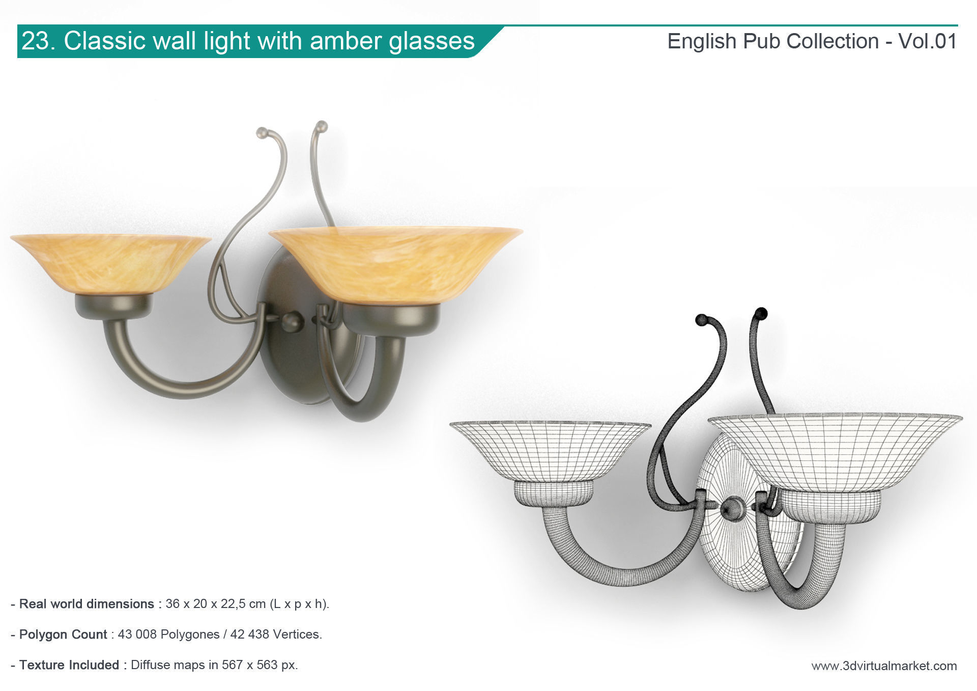 English Pub Furniture and Lighting Collection 3D model_24