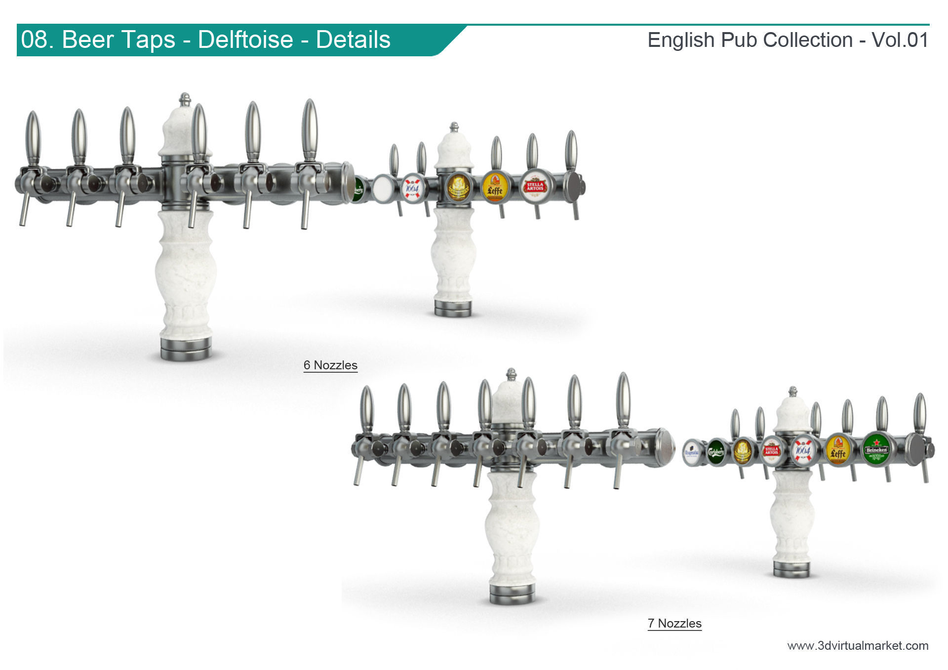 English Pub Furniture and Lighting Collection 3D model_9