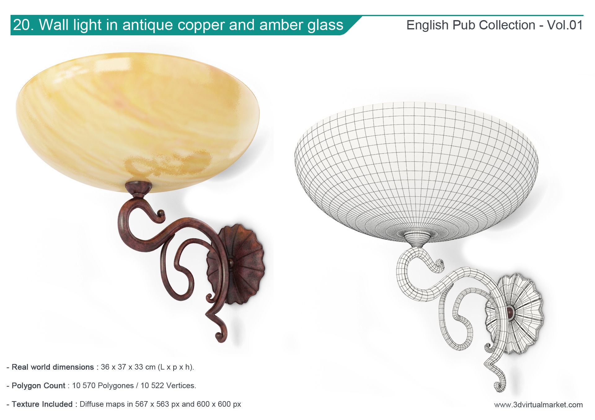 English Pub Furniture and Lighting Collection 3D model_21