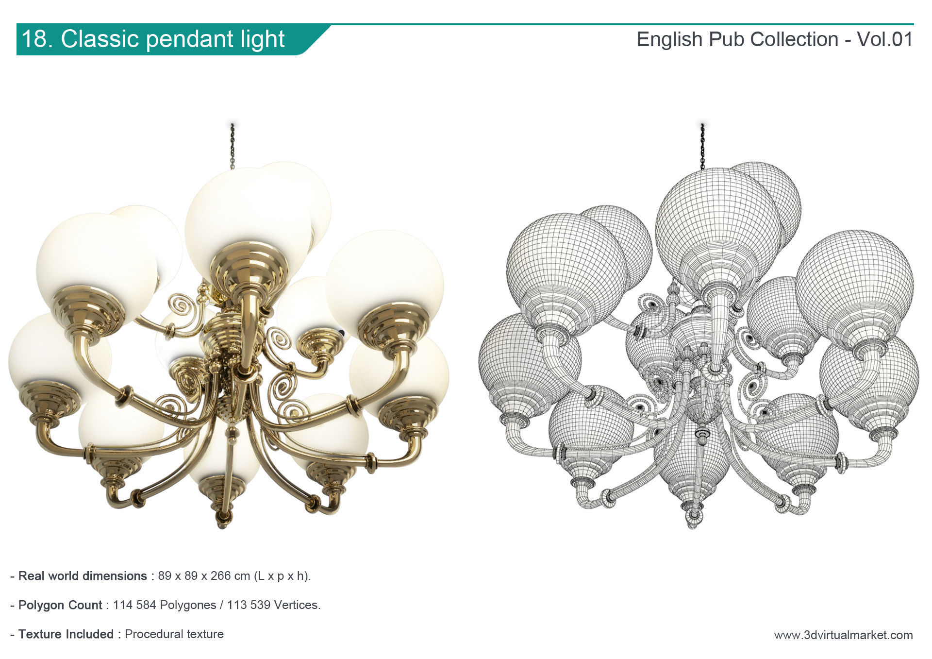 English Pub Furniture and Lighting Collection 3D model_19