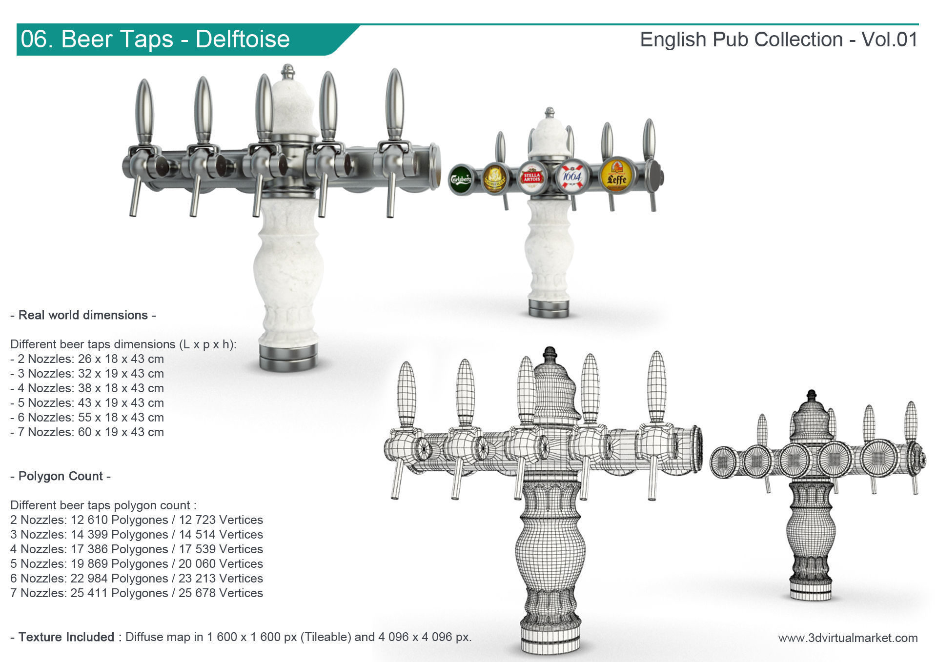 English Pub Furniture and Lighting Collection 3D model_7