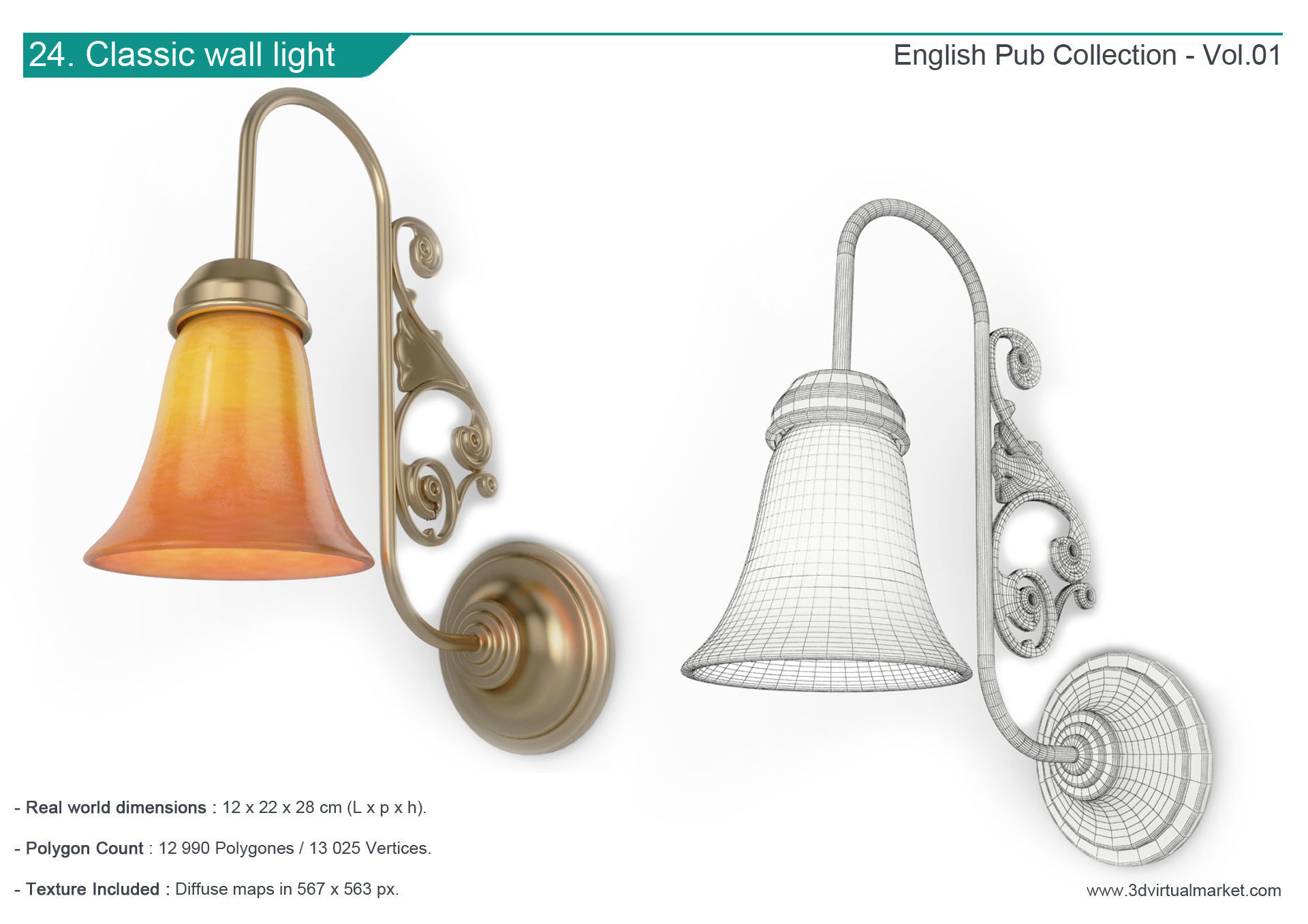 English Pub Furniture and Lighting Collection 3D model_25