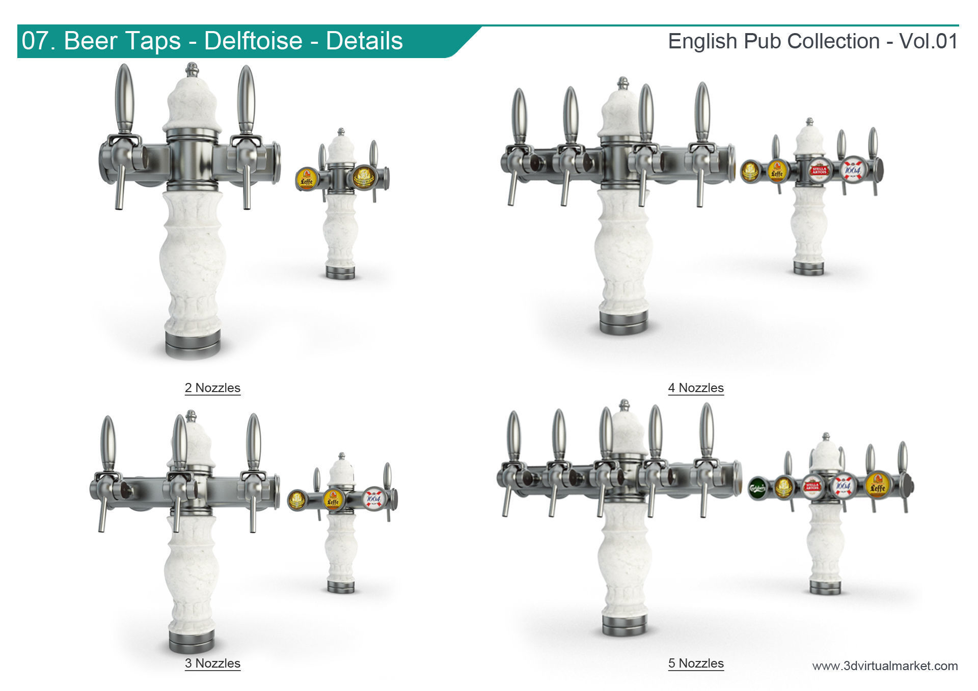 English Pub Furniture and Lighting Collection 3D model_8