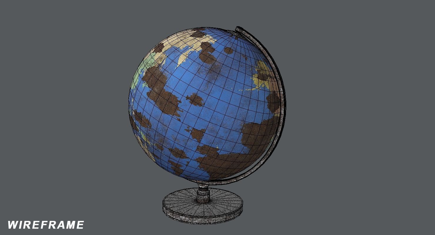Globe Old and New Low-poly 3D model_5