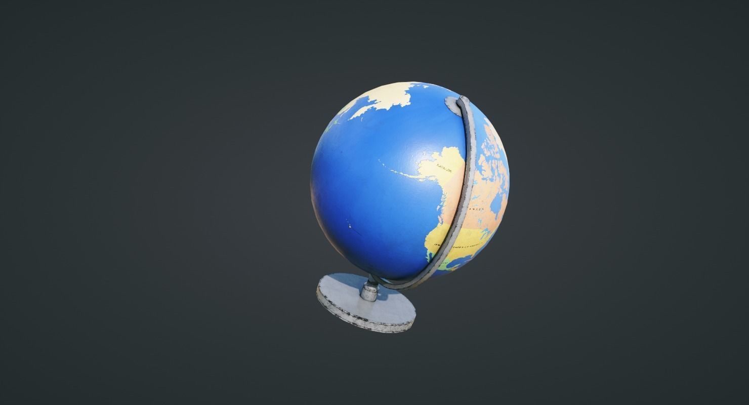 Globe Old and New Low-poly 3D model_3