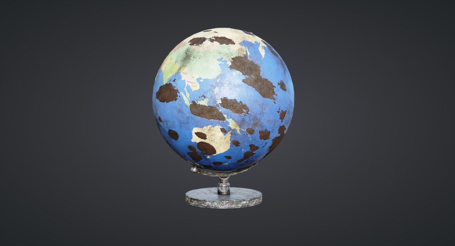 Globe Old and New Low-poly 3D model_1
