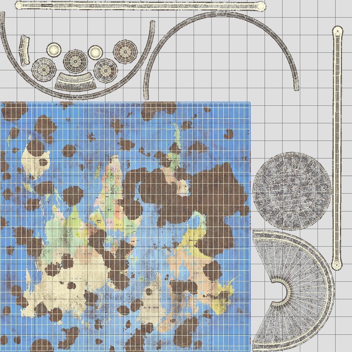 Globe Old and New Low-poly 3D model_4