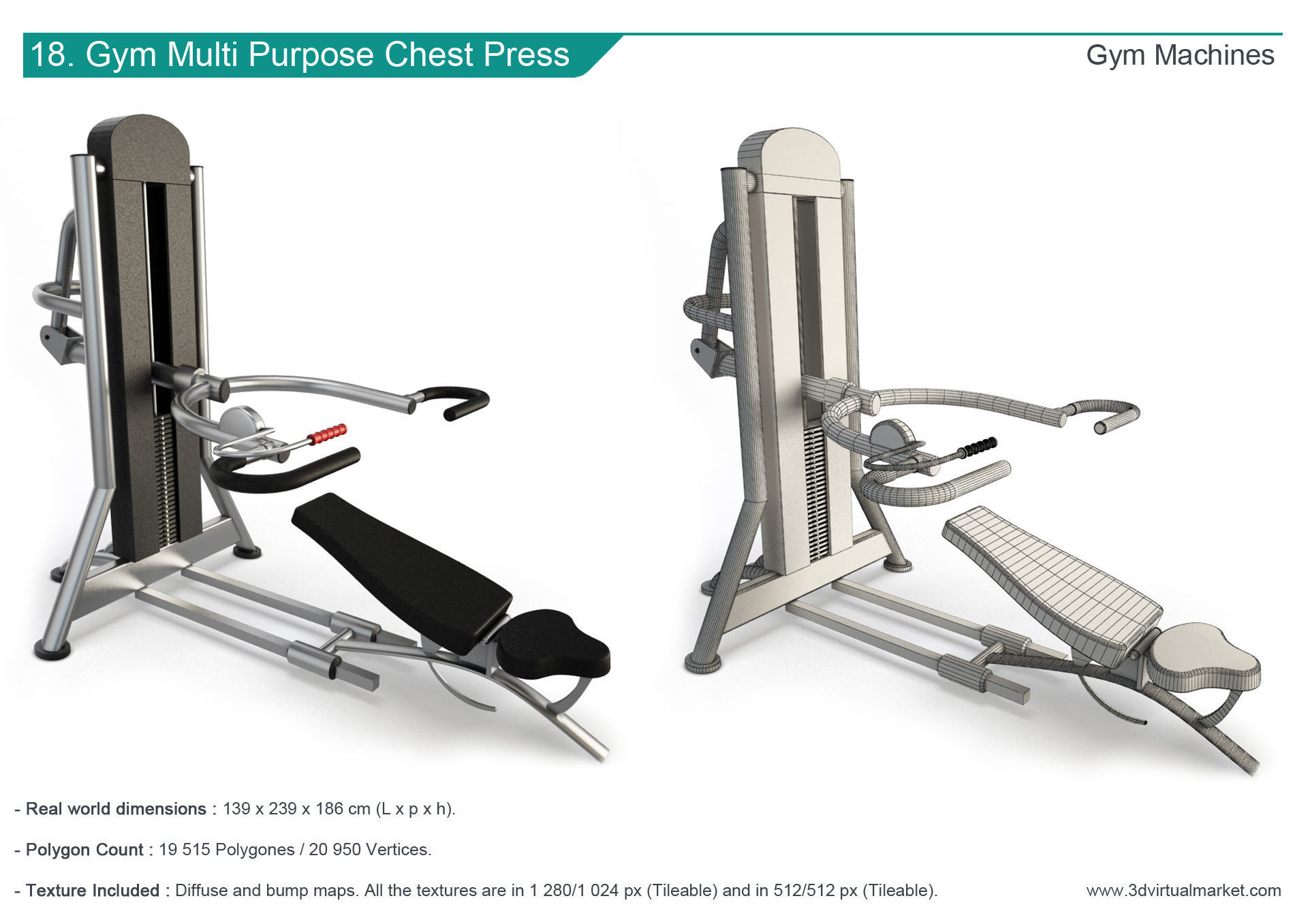 Fitness Machine Room Collection 3D model_19