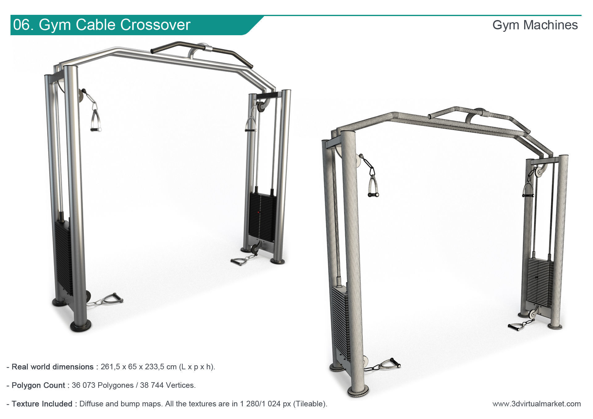 Fitness Machine Room Collection 3D model_7