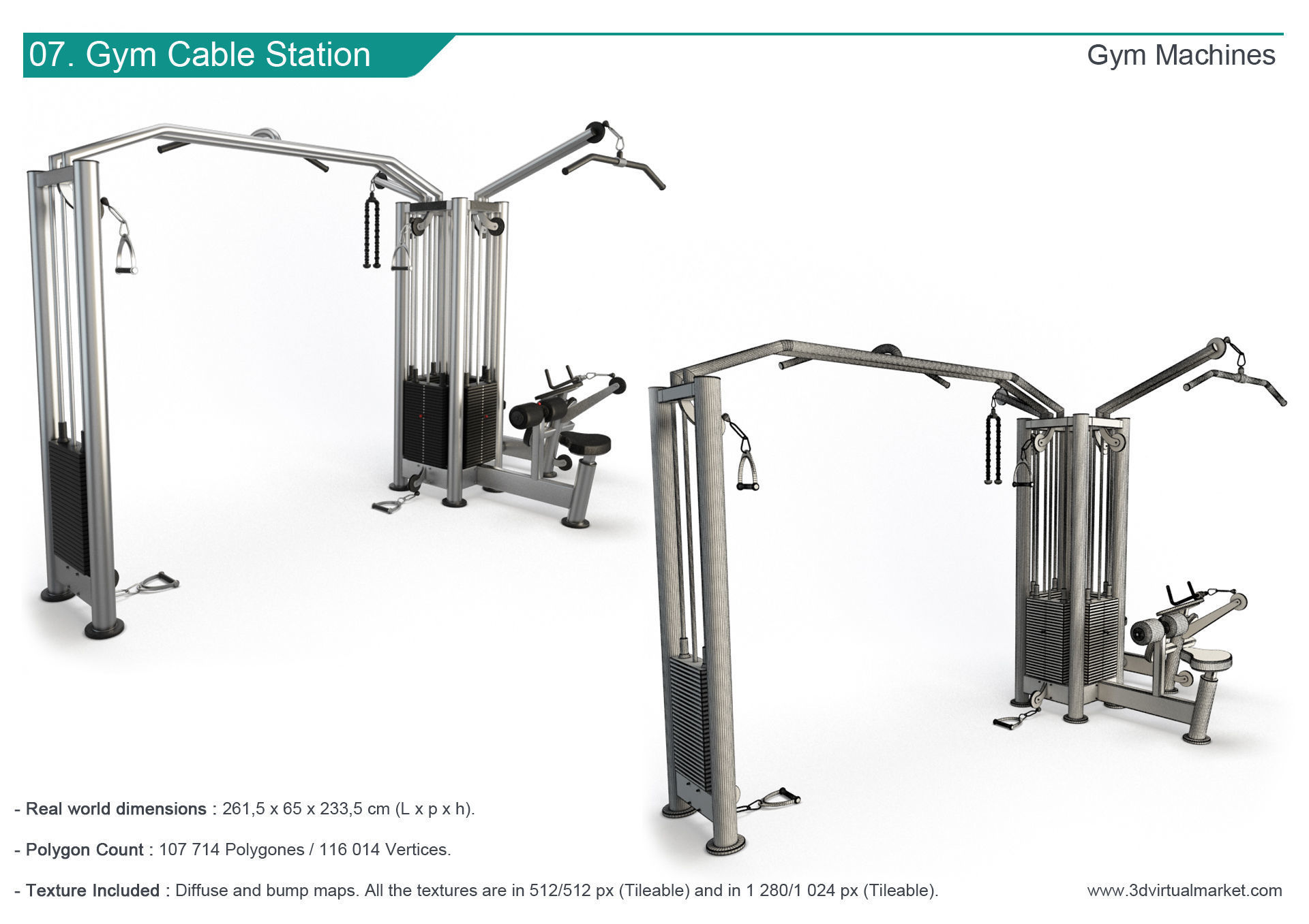 Fitness Machine Room Collection 3D model_8