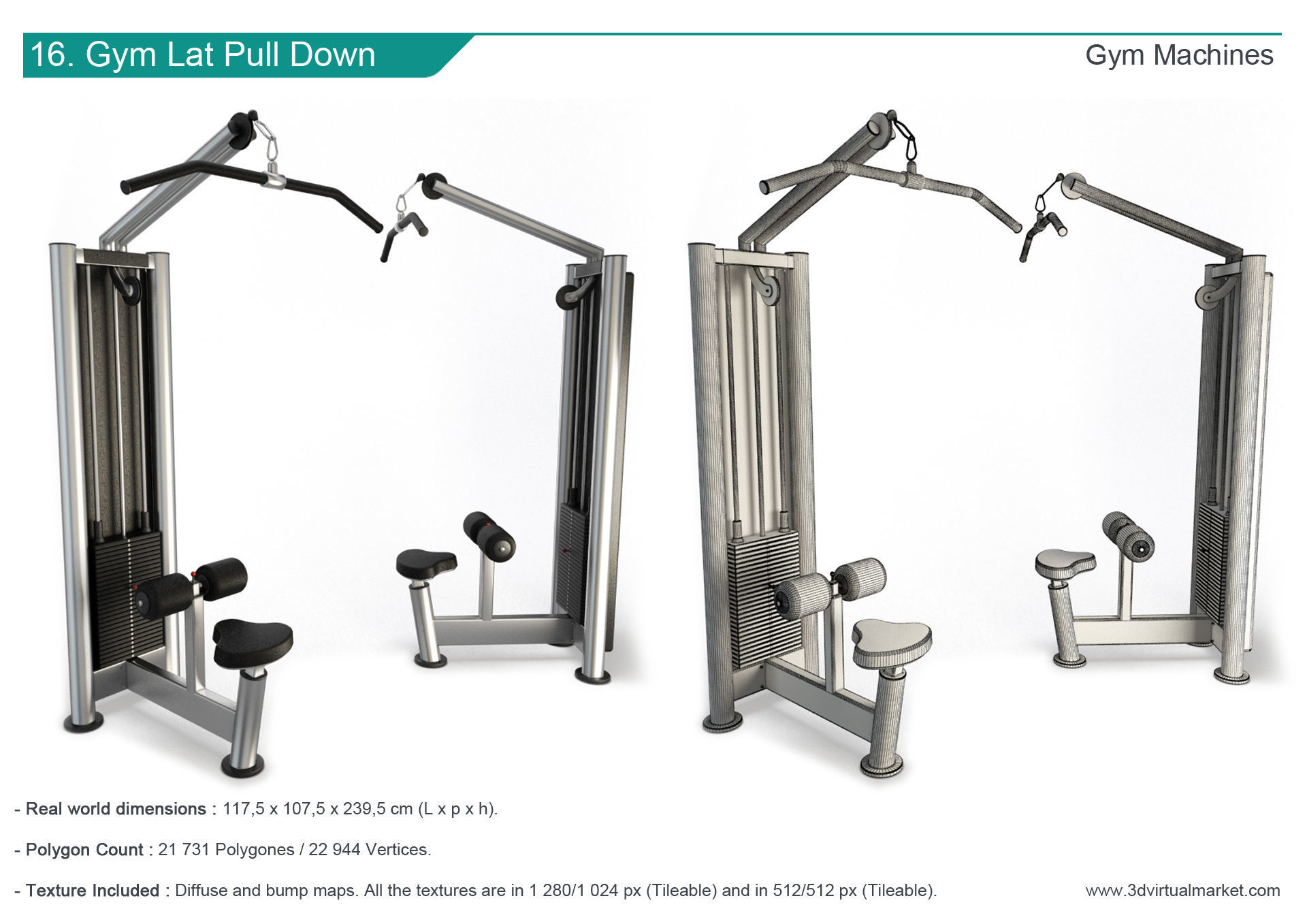 Fitness Machine Room Collection 3D model_17